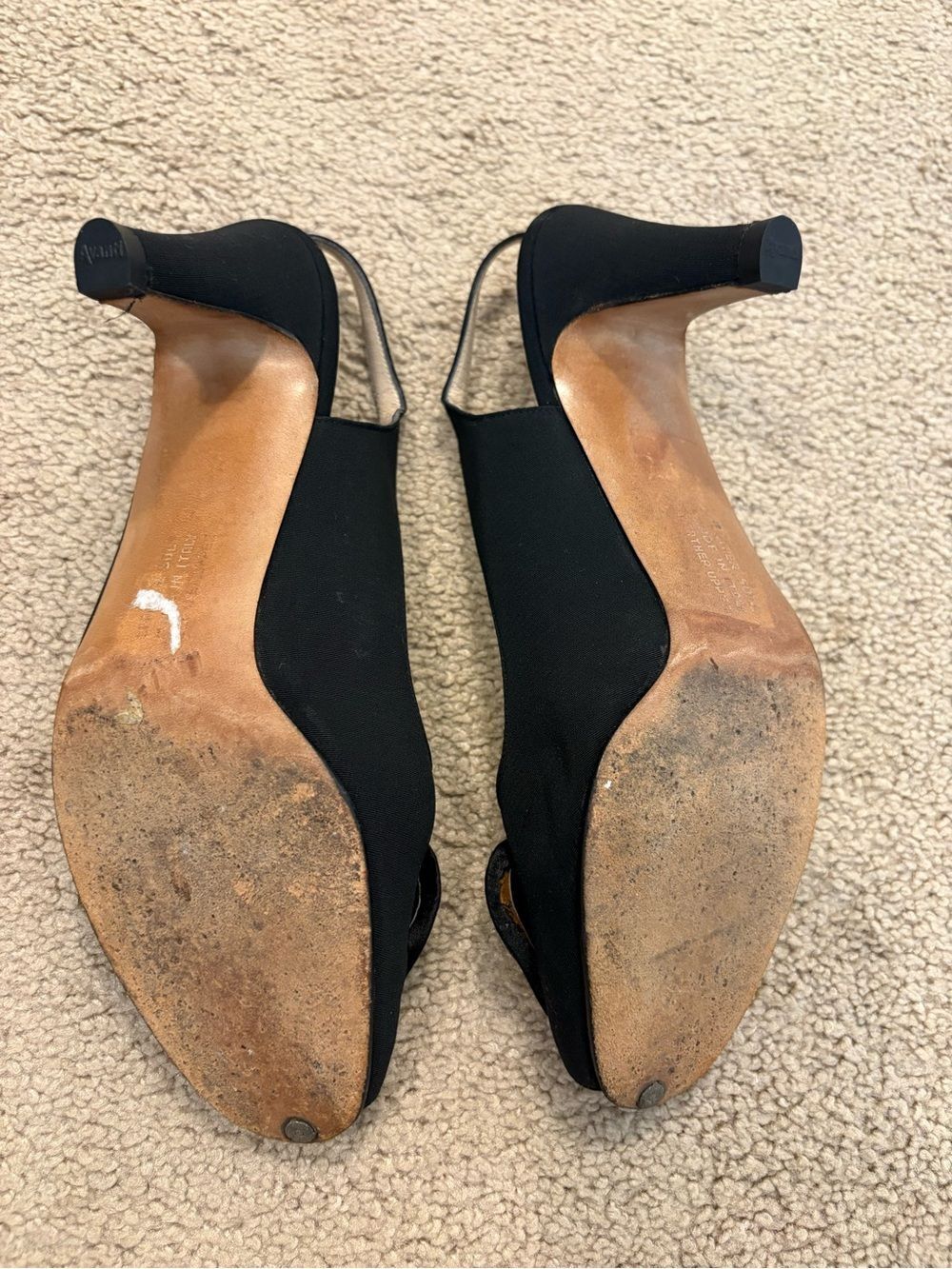 Salvatore Ferragamo Vintage Black Peep Toe Bow Sling Back Pumps Shoes Size 6 - Picture 7 of 7